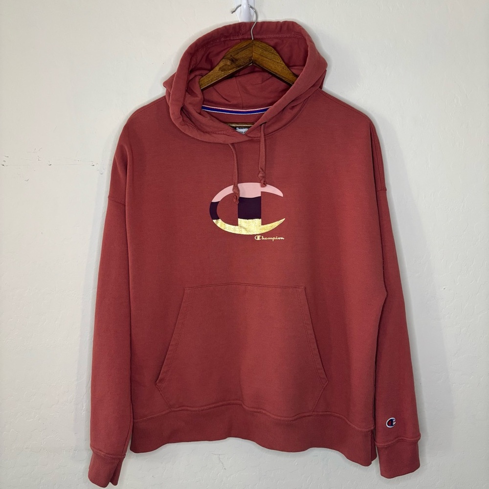 Champion Women’s‎ Coral Red Pink Pullover Hoodie Size XL